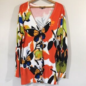 Berek Butterfly Print Long Line‎ Cardigan